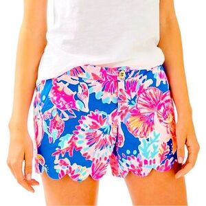 Lilly Pulitzer Buttercup Scalloped Shorts Bay Dreamin Size 4